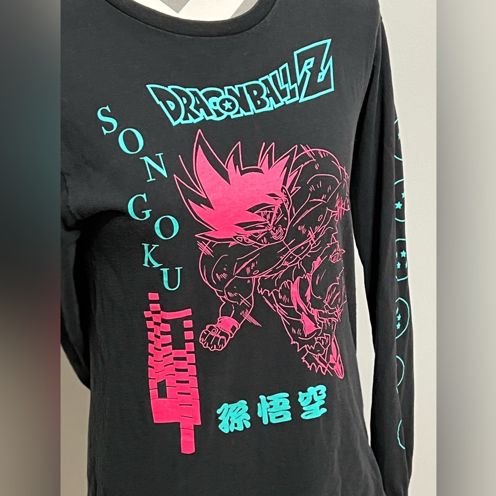 Dragon‎ Ball Z Anime Womens Licensed Son Goku Long Sleeve T-Shirt / Size Small-P